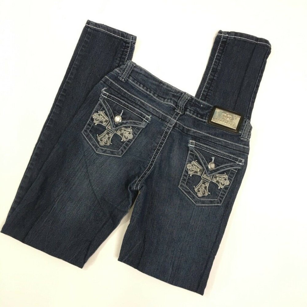 Queen Skinny Jean Juniors Size 5 Medium Wash Y2K